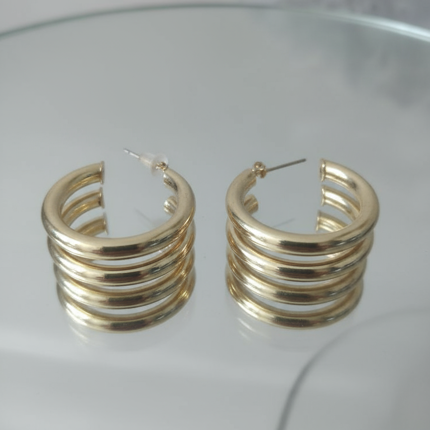 Chunky Gold Plated Hoop Earring