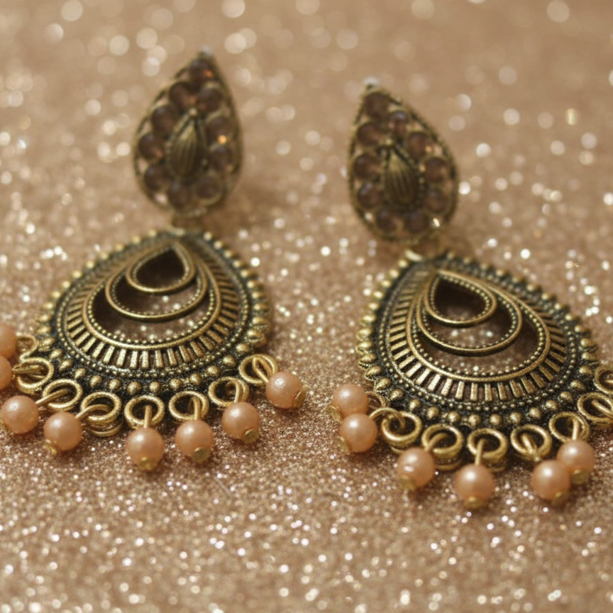 Antique Gold Chandbali Earring