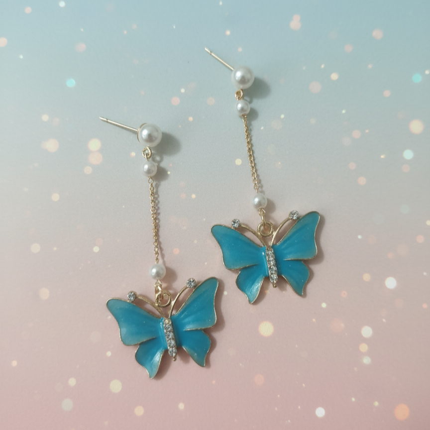 Butterfly Pearl Dangle Earring