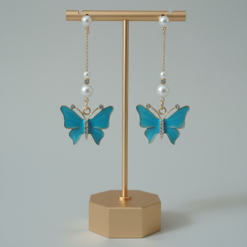 Butterfly Pearl Dangle Earring