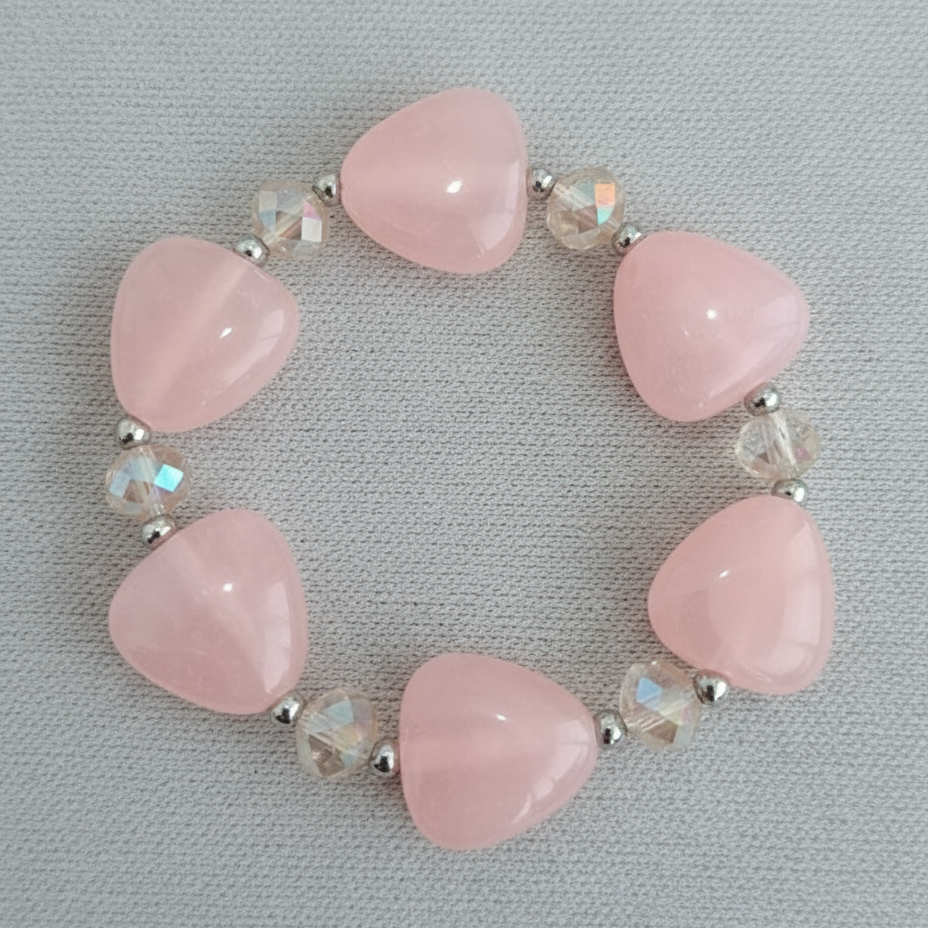 Pastel Heart Bead Stretch Bracelet