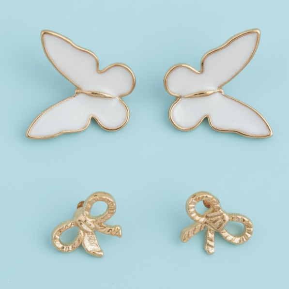 Butterfly and Bow Earrings Combo