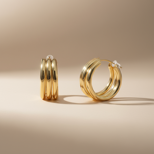 Chunky Gold Plated Hoop Earring