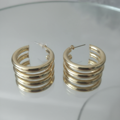 Chunky Gold Plated Hoop Earring