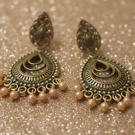 Antique Gold Chandbali Earring