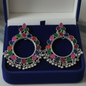 Multicolor Oxidized Chandbali Earring