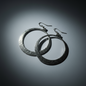 Silver Wide Edged Hoop Earring
