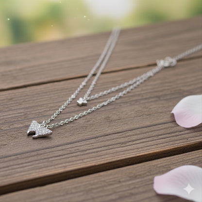 Crystal Butterfly Charm Necklace