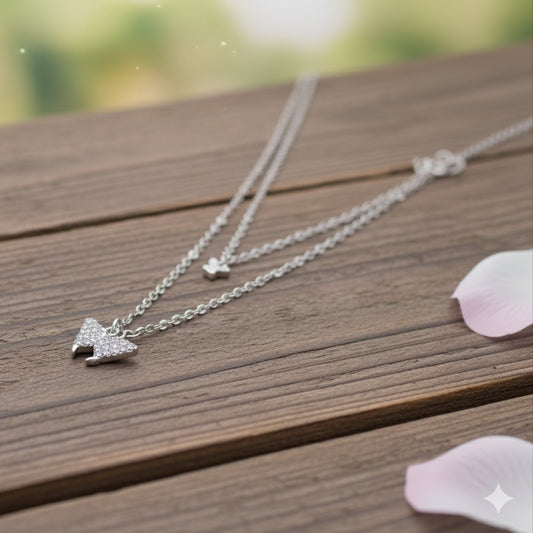 Crystal Butterfly Charm Necklace