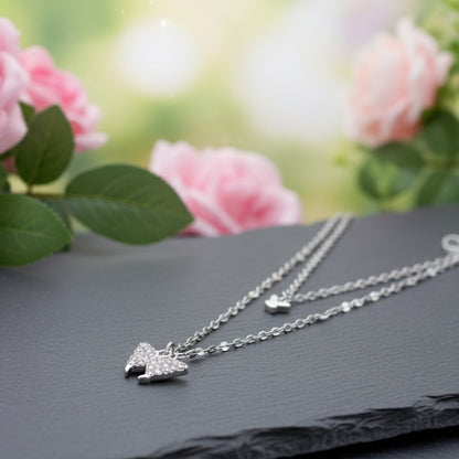 Crystal Butterfly Charm Necklace