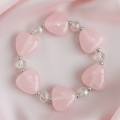 Pastel Heart Bead Stretch Bracelet