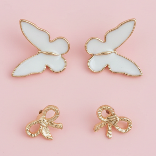 Butterfly and Bow Earrings Combo