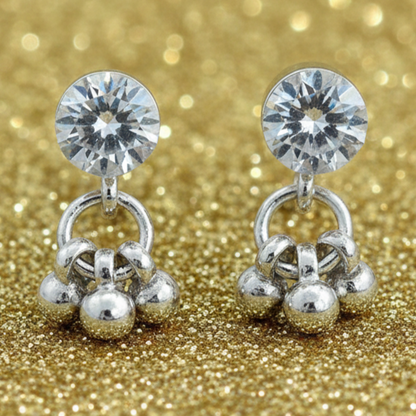 Classic Silver Jhumki Stud Earrings
