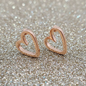 Hollow Rose Gold Heart Earring