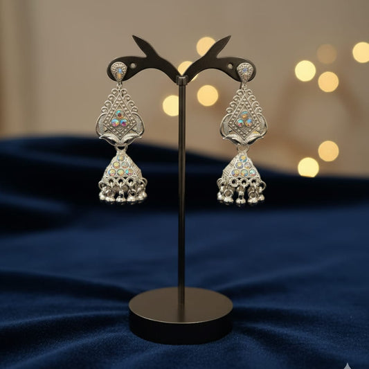 Oxidized Filigree Jhumkas